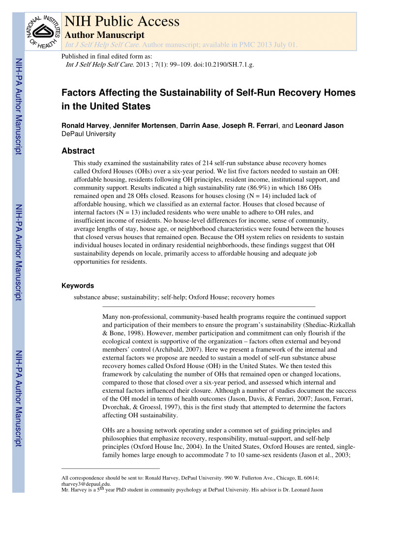 pdf increasing the number of mutual help recovery homes for substance abusers effects of government policy and funding assistance