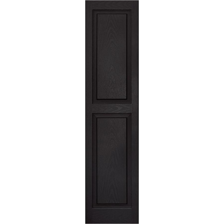 vantage 2 pack black raised panel vinyl exterior shutters common 14 in