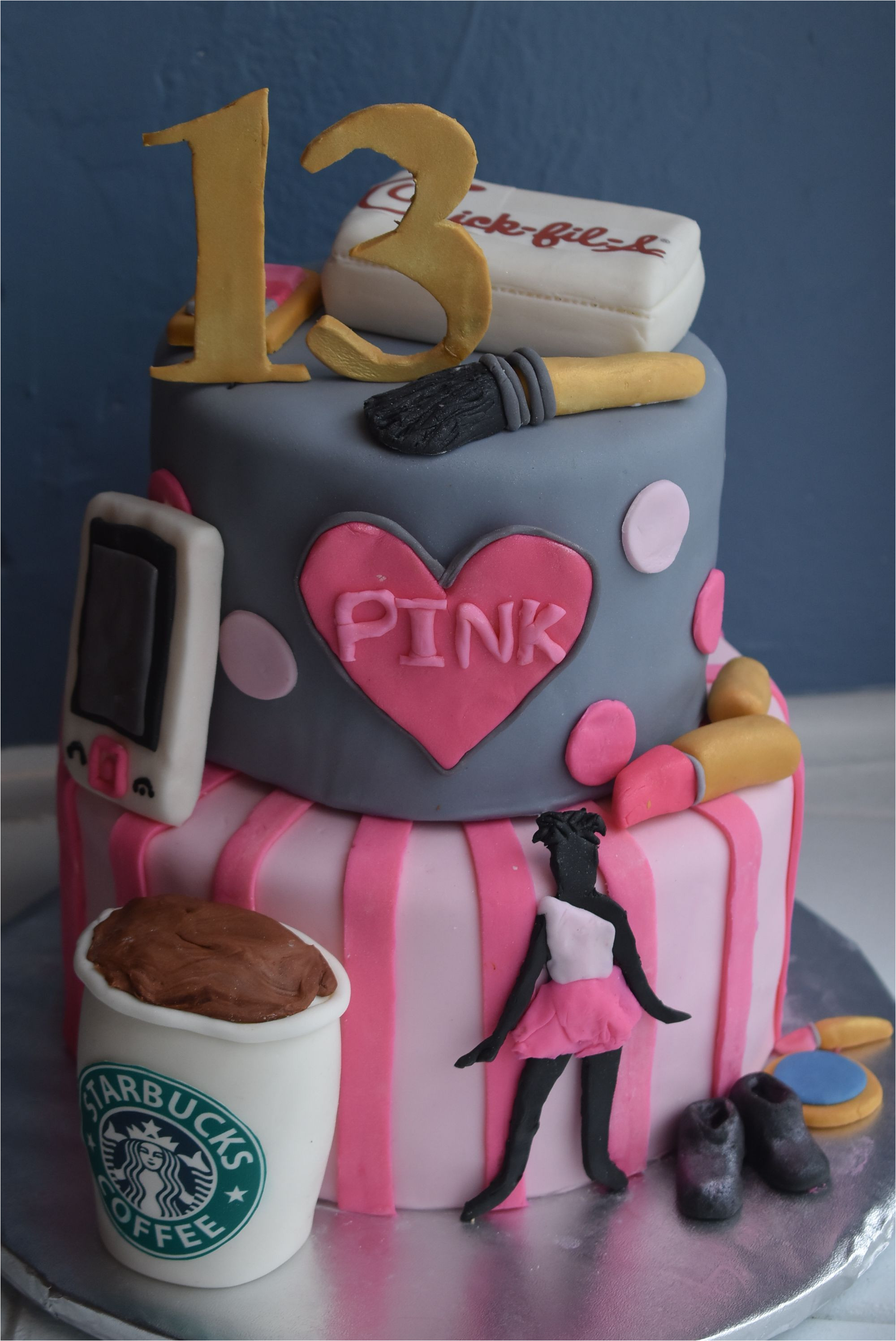 13 birthday cake with starbucks chickfila pink dance and makeup roanoke va willow pond bakery