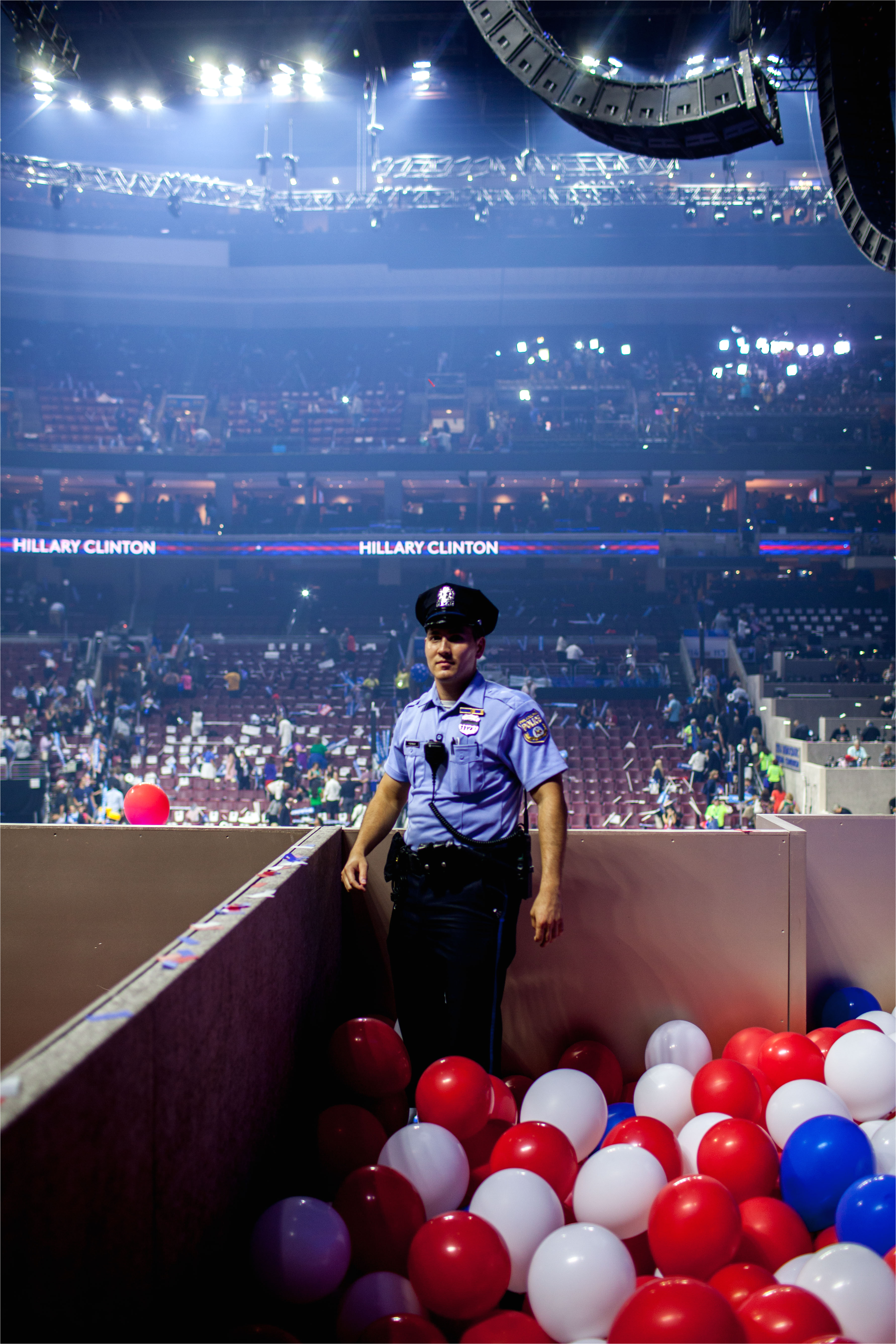 security backstage on the fourth day of the democratic national convention at the wells fargo center