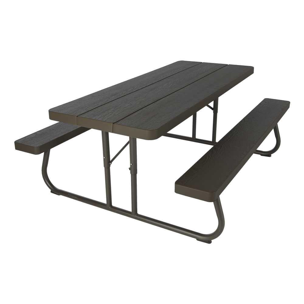 wood grain folding picnic table