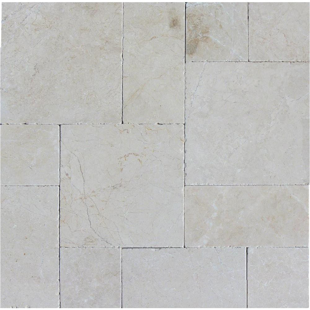 aegean pearl pattern 16 in x 24 in tumbled marble paver kit 10