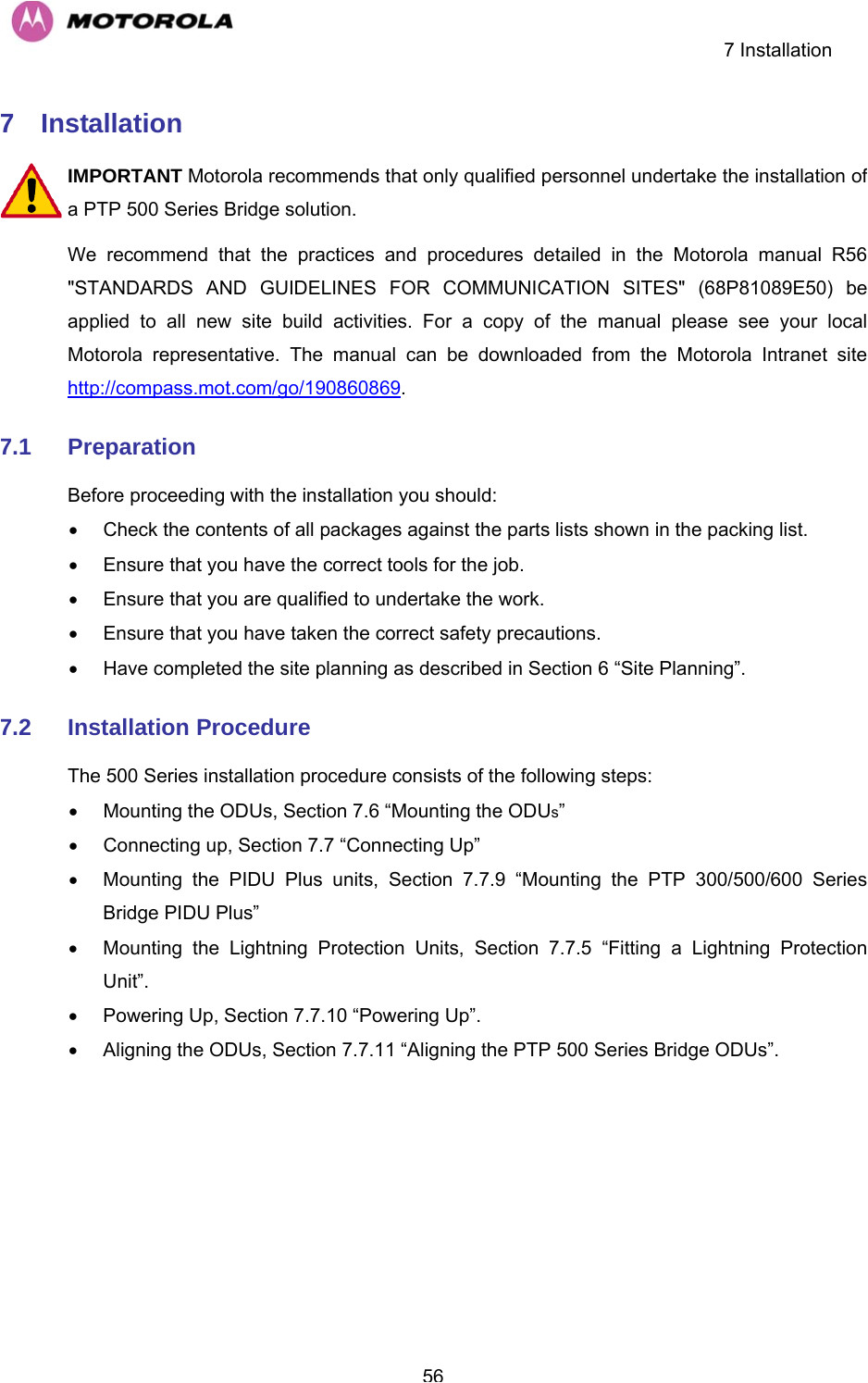 page 58 of 54500 point to point wireless bridge user manual ptp 500 series user guide