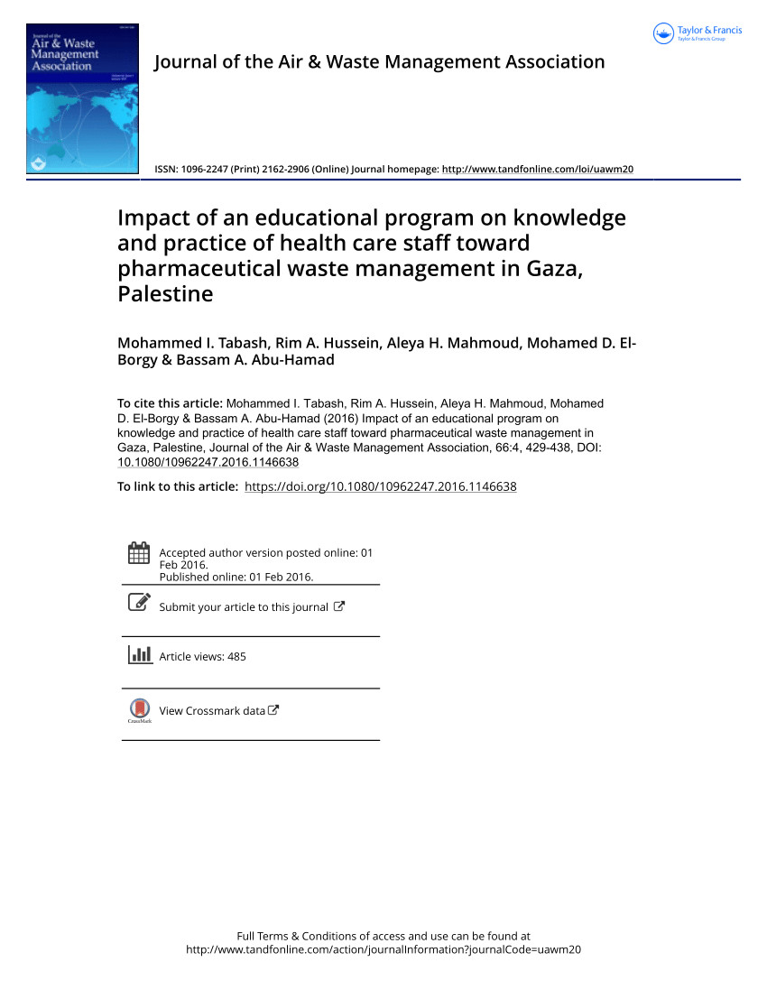 pdf knowledge attitude and practices of health staff regarding infectious waste handling of tertiary care health facilities at metropolitan city of