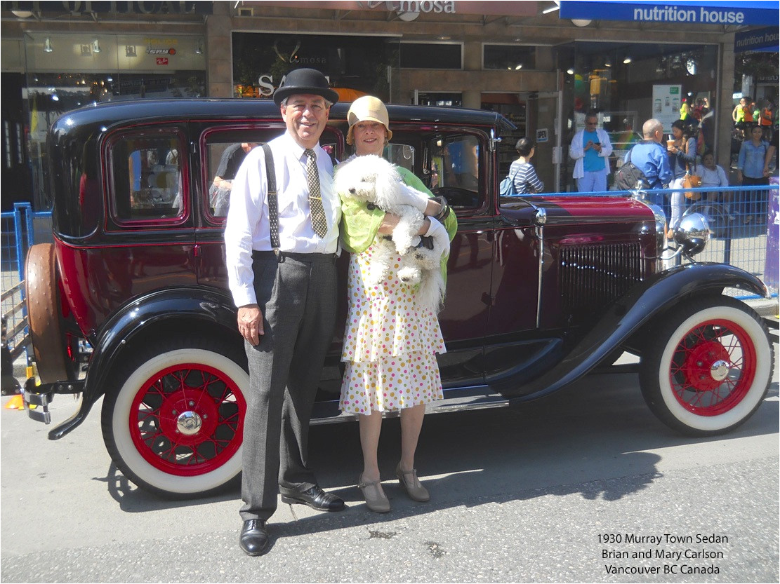 brian and mary carlson along with tucker drove our 1930 town sedan in vancouver s pride parade in support of smoc the society for