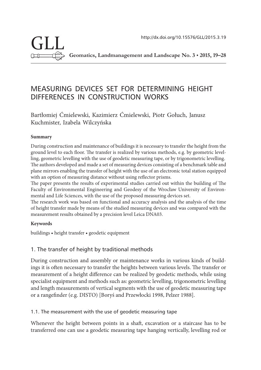 Picture Hanging Height formula Cm Pdf Measuring Devices Set for Determining Height Differences In