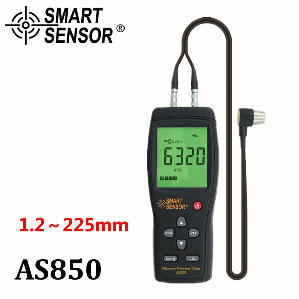 ultrasonic thickness gauge tester sound velocity meter metal width measuring instrument 1 2 to 225mm for steel aluminium plate in width measuring