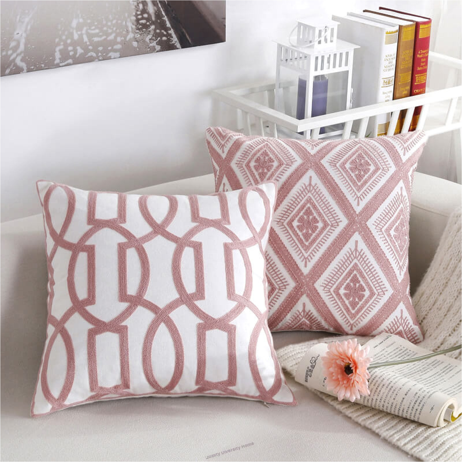 pink series decorative throw pillow case 18 x 18 45cm x 45cm set of 4