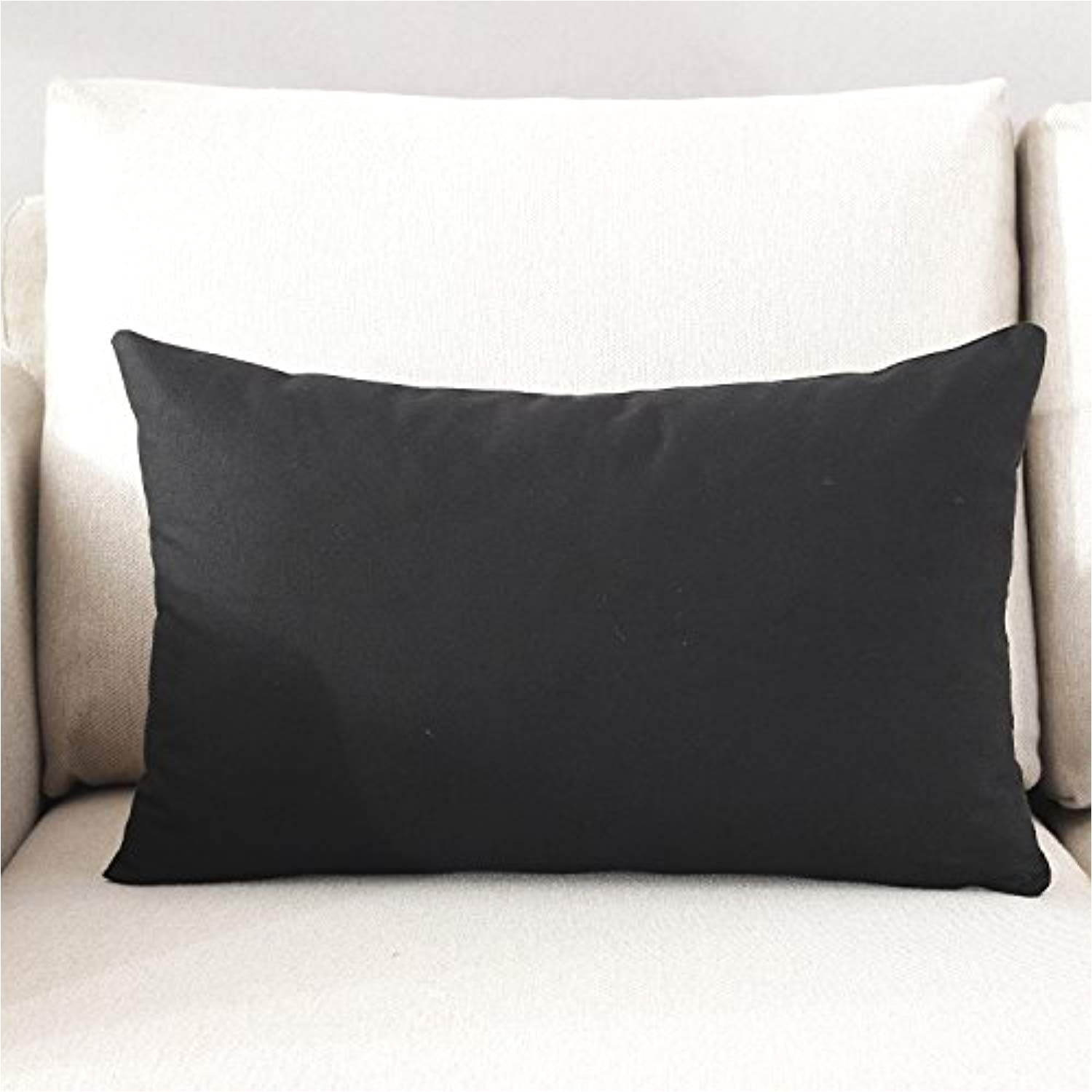 taoson home decorative 100 cotton canvas square solid toss pillowcase cushion cover pillow case with