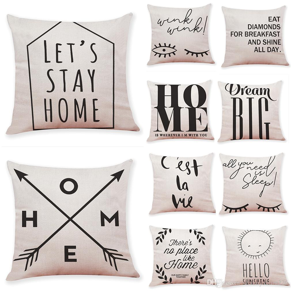 quotes and sayings linen cushion covers home office sofa square pillow case decorative pillow covers new arrival 18 18inch discount outdoor cushions patio