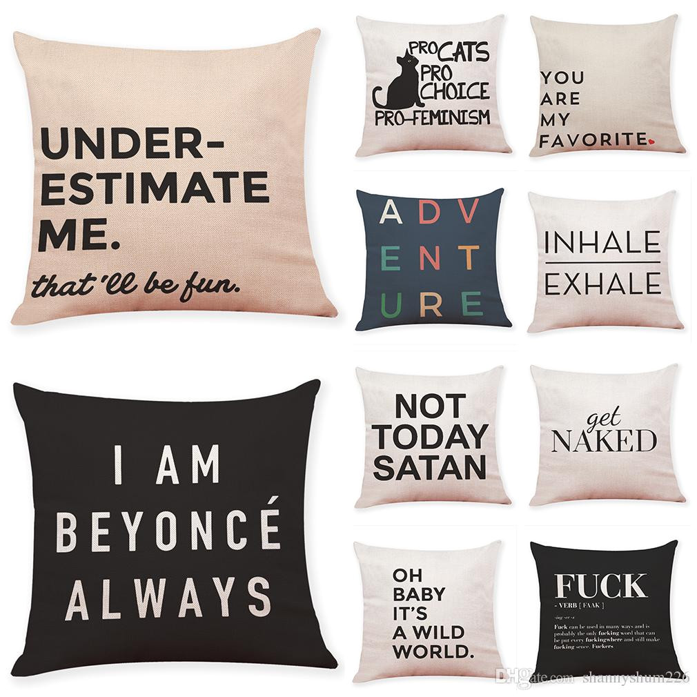 quotes sayings linen cushion covers home office sofa square pillow case decorative pillow covers without insert18 18inch patio cushion replacement patio