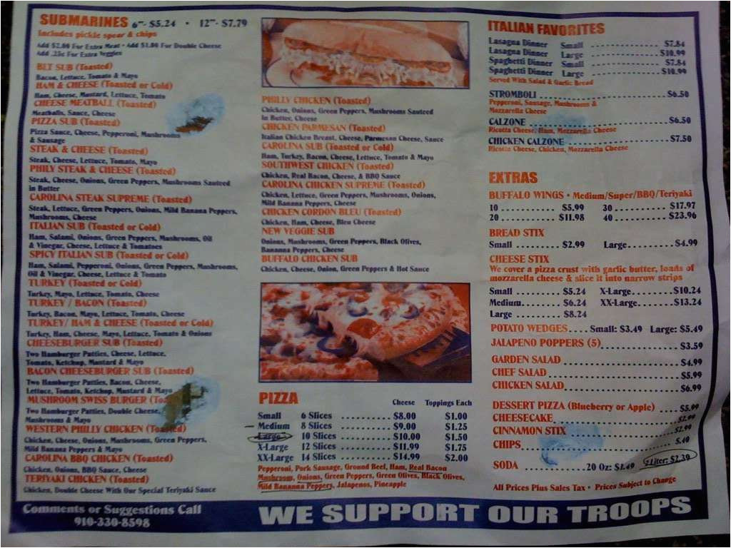 Pizza Delivery Jacksonville Nc Pizza City Usa Menu Menu for Pizza City Usa Sneads Ferry