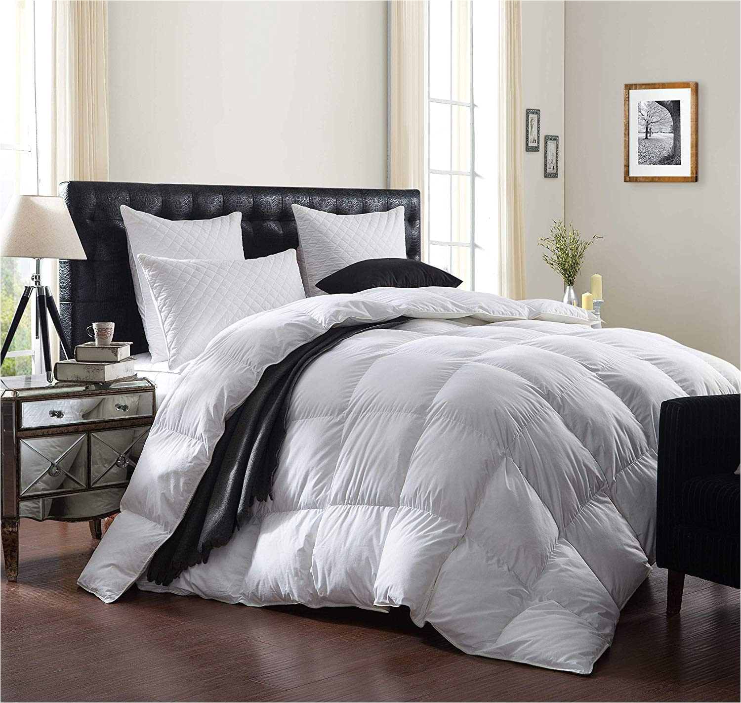 amazon com luxurious 1200 thread count goose down comforter duvet insert queen size 1200tc 100 egyptian cotton cover 750 fill power