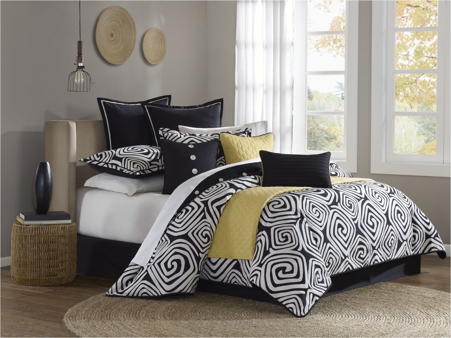 amazon com hampton hill calypso polyester jacquard 9 piece comforter set queen multi home kitchen