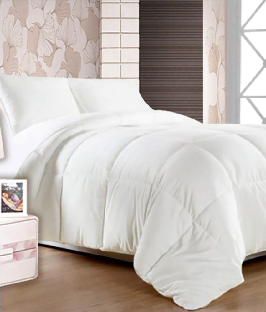 story home double polyester plain white comforter coordinated