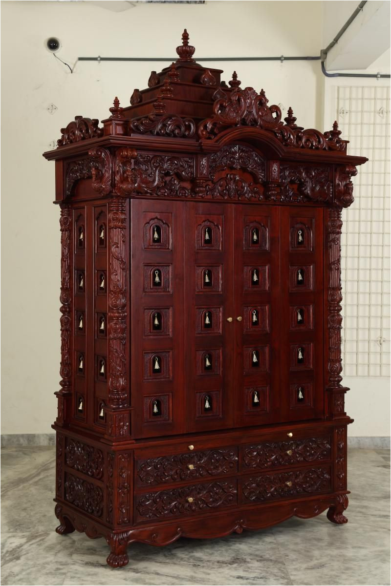 indian spiritual teak wood pooja mandir for home in usa make to order 280814 3085