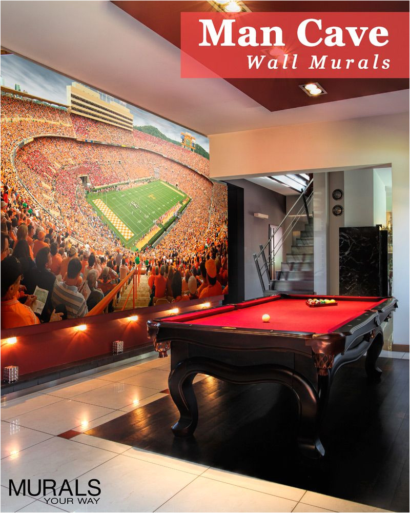 man cave or fan cave take your love of the game to the next level with sports wall murals custom sizes and can even use your own photo mymywmural