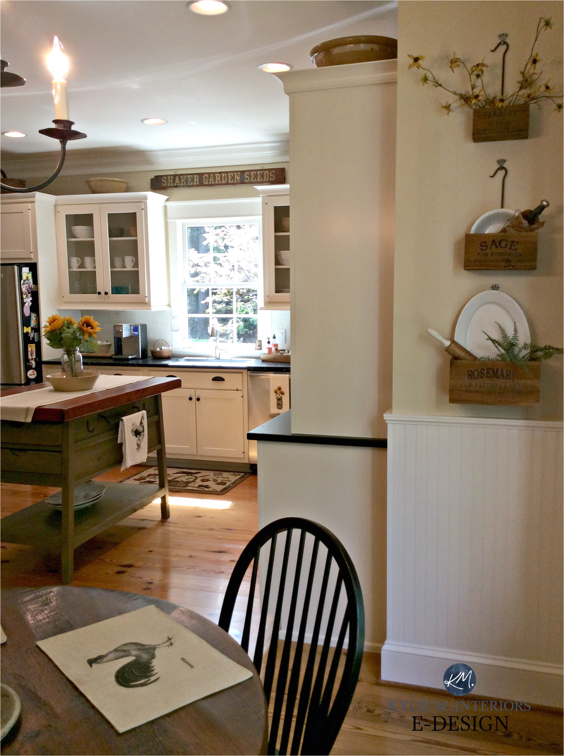 benjamin moore powell buff in country farmhouse kitchen kylie m e design jpg