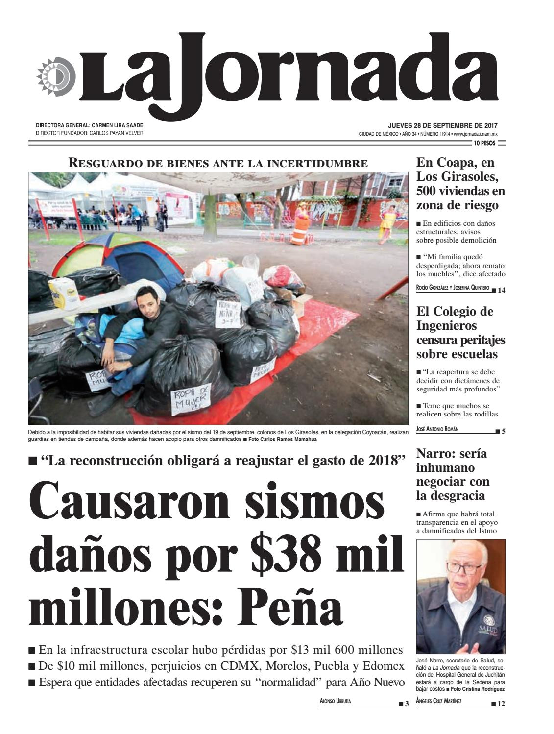 la jornada 09 28 2017 by la jornada demos desarrollo de medios sa de cv issuu