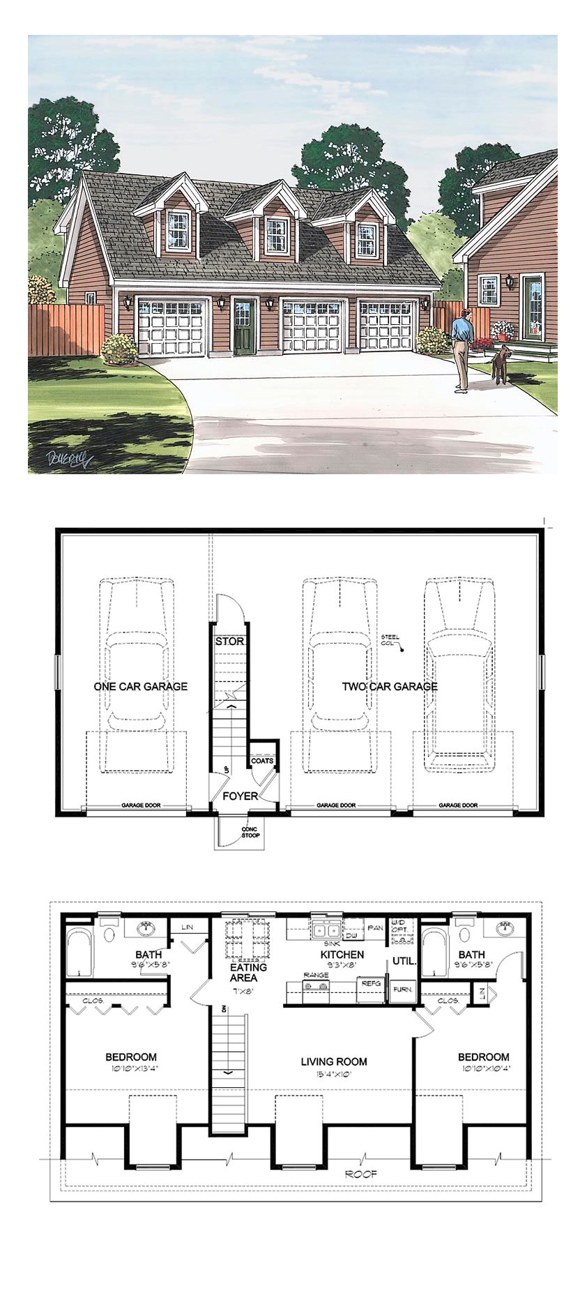 garage apartment plan 30032 total living area 887 sq ft 2 bedrooms and 2 bathrooms garage area 1068 sq ft carriagehouse