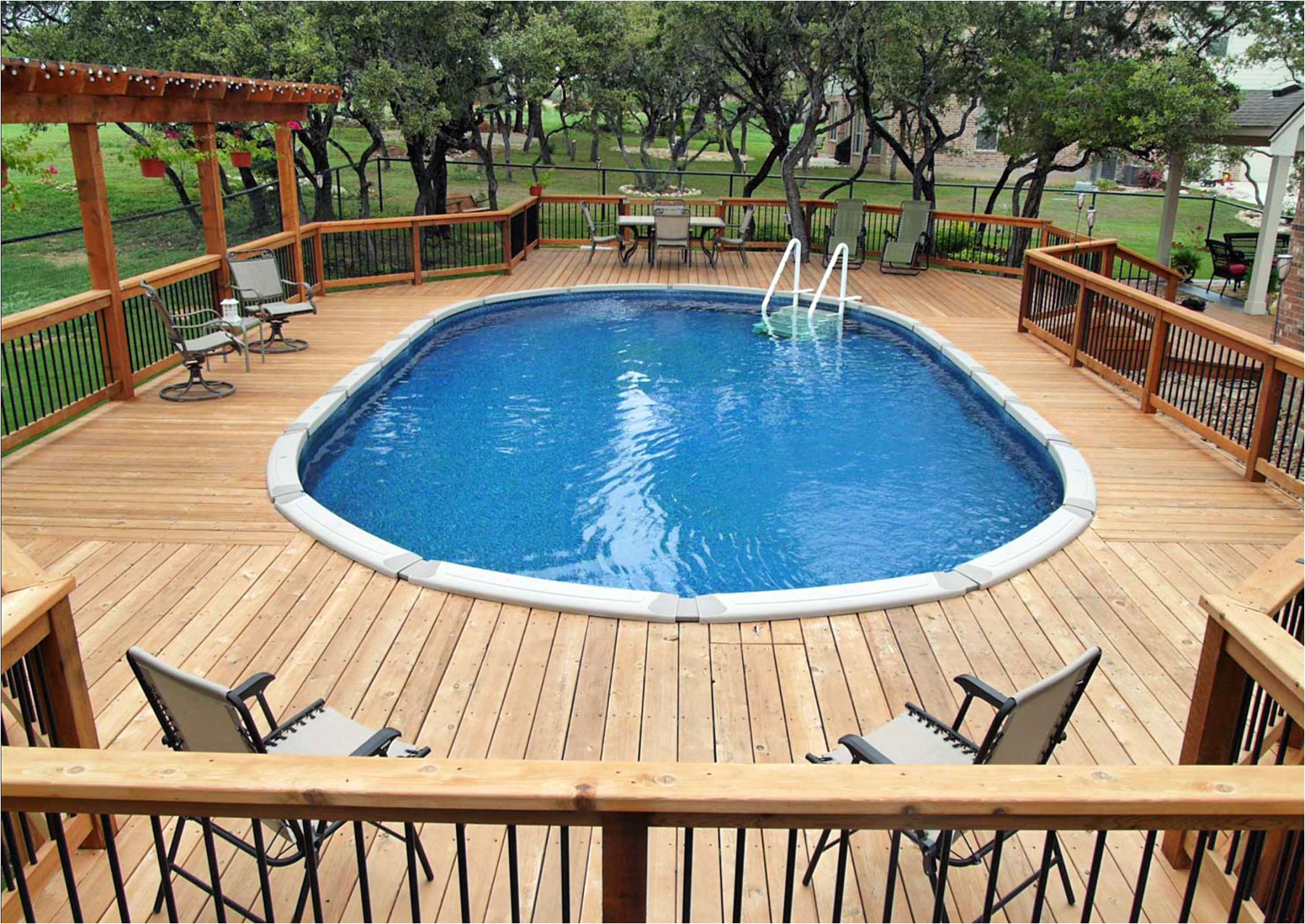 Privacy Fence Ideas for Above Ground Pools Above Ground Swimming Pools Designs Shapes and Sizes