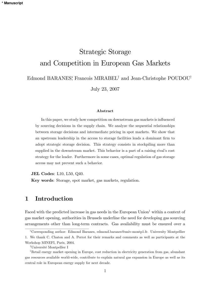 pdf the economics of seasonal gas storage