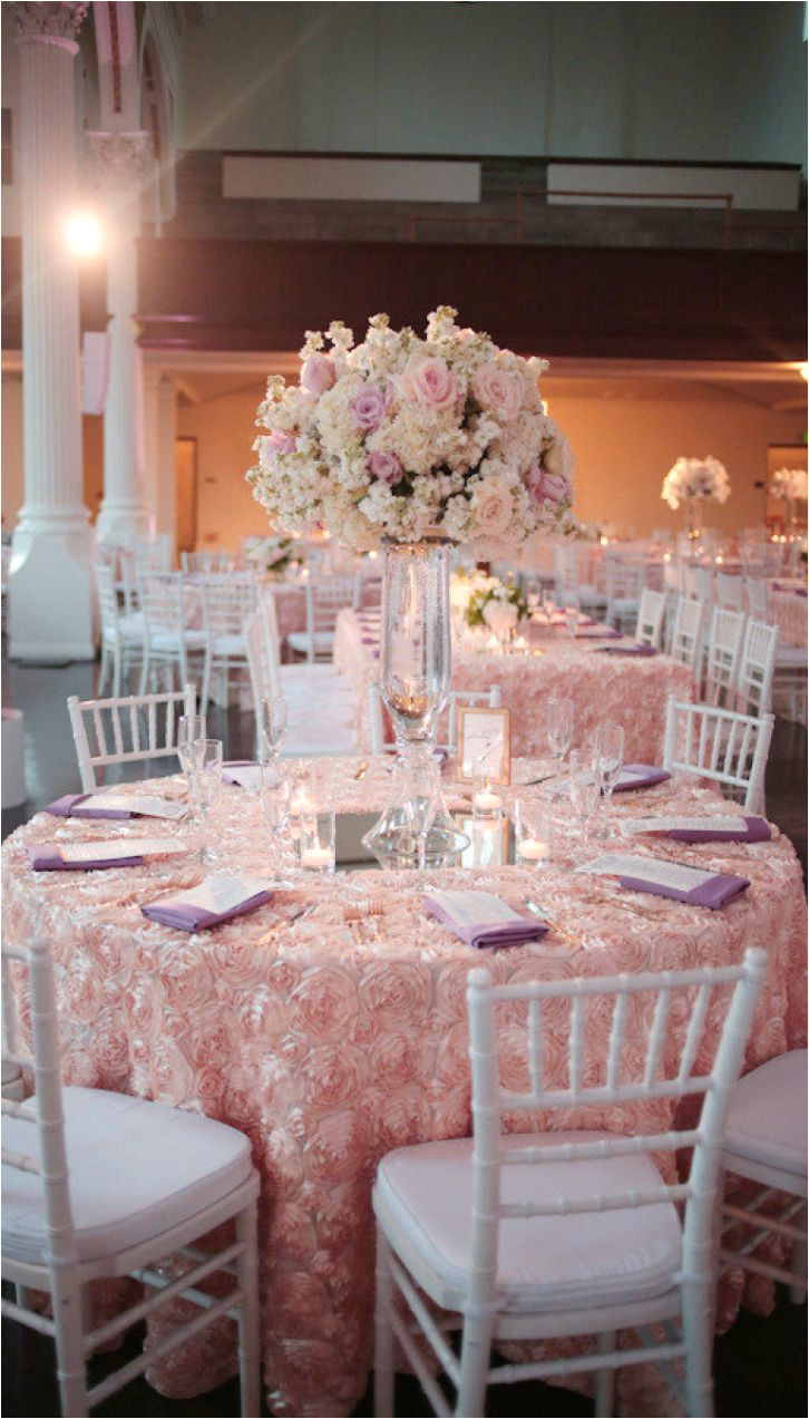 blush satin rosette tablecloths new items www cvlinens com purchase quinceanera centerpiecesquinceanera ideascakes