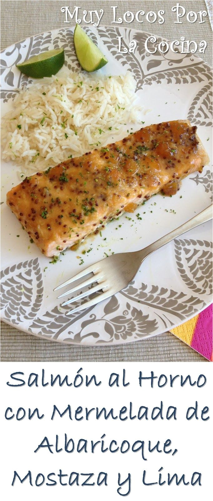 salma n al horno con mermelada de albaricoque mostaza y lima