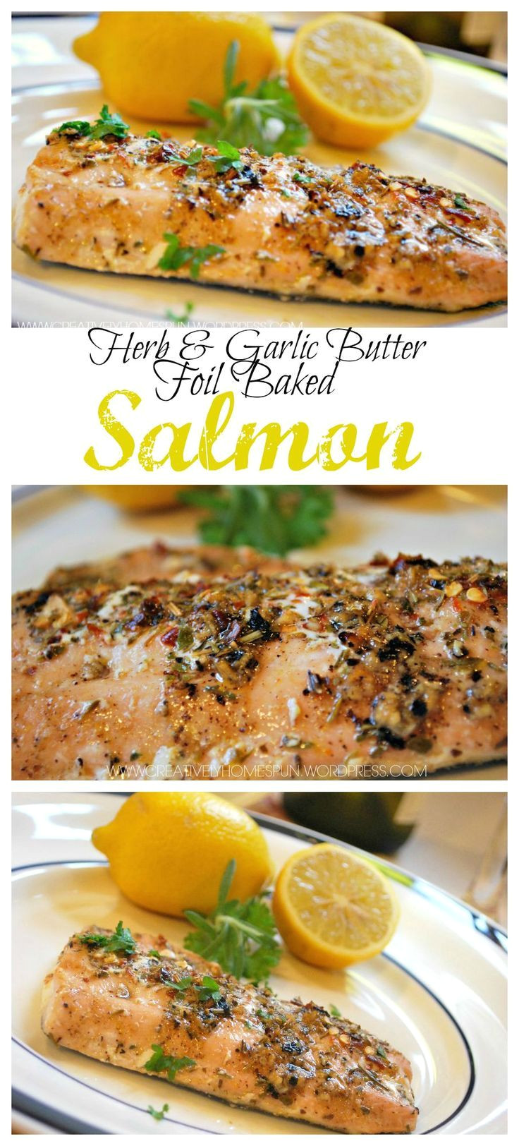 herb garlic butter foil baked salmon