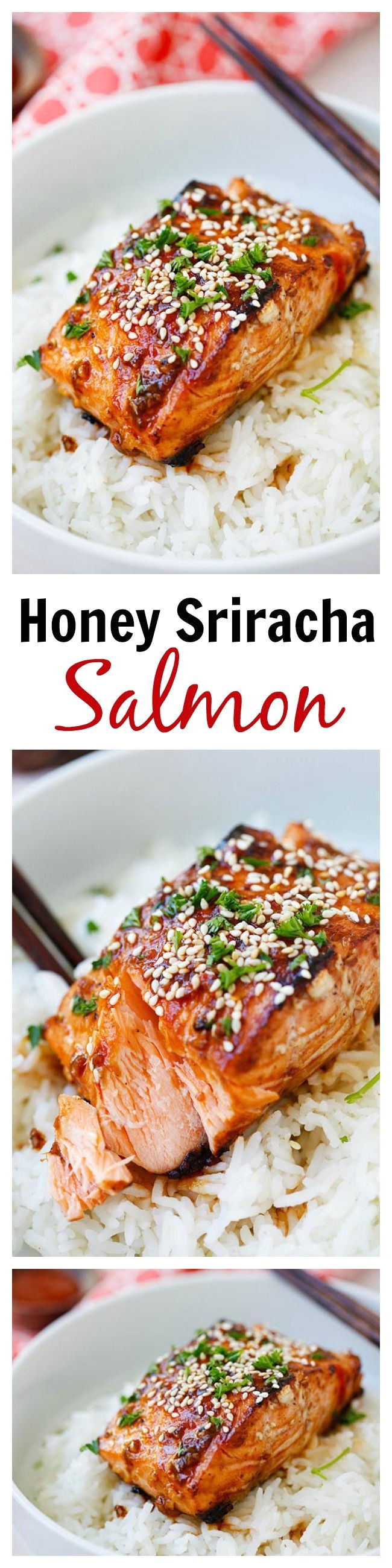 honey sriracha salmon easy spicy sweet and savory this glazed salmon