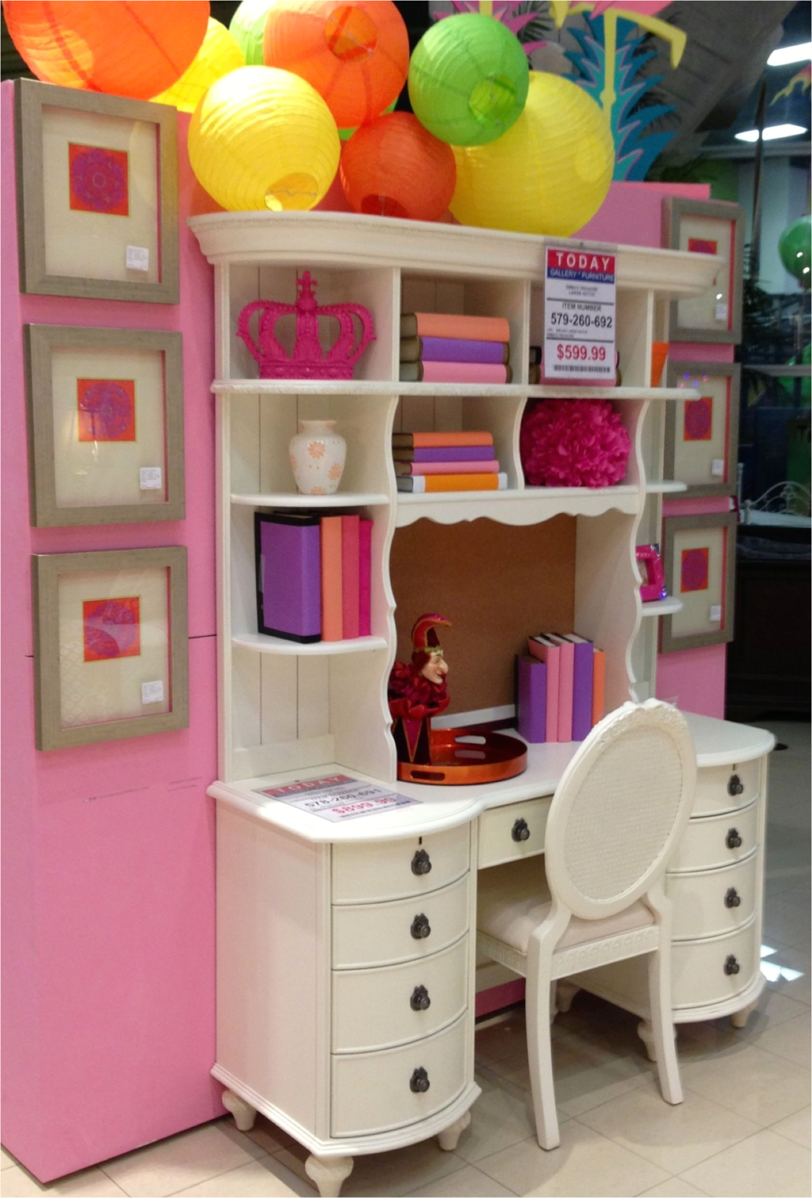 cover books with brightly colored wrapping paper to give a kids desk a pop of color houston tx gallery furniture