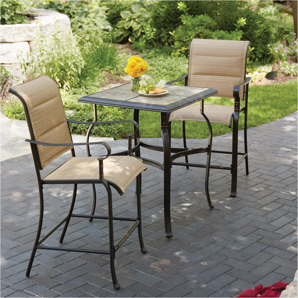 belleville 3 piece padded sling outdoor bistro set