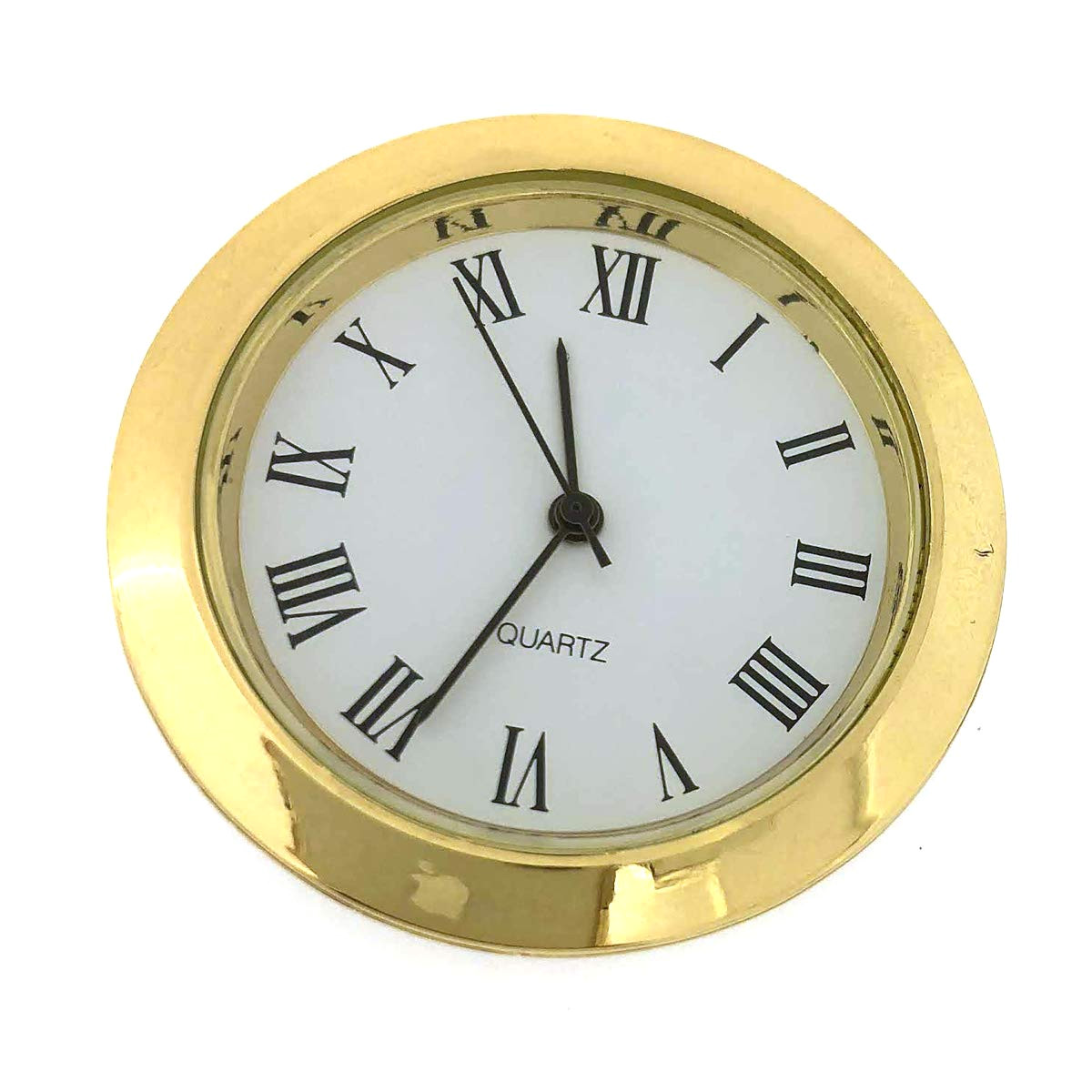 amazon com mini clock quartz movement insert round white dial gold tone bezel roman number watches