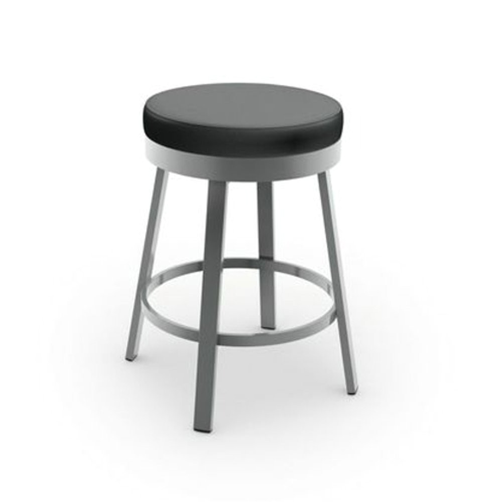 amazon com amisco clock swivel metal counter stool 26 inch grey metal and mat charcoal black polyurethane kitchen dining