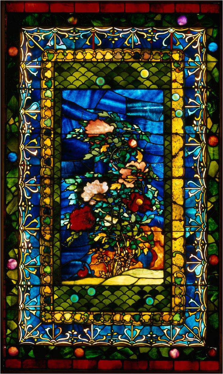 peonies blown in the wind john la farge american new york providence rhode island date ca 1880 culture american medium leaded opalescent glass