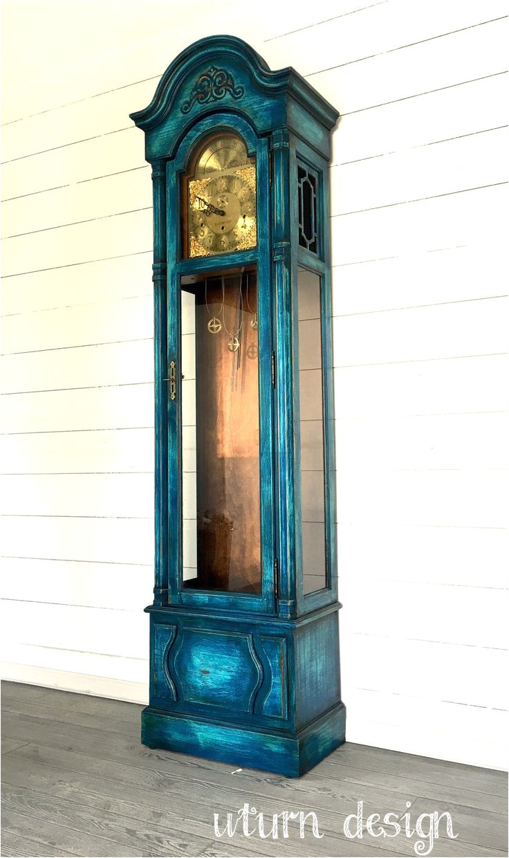painted grandfather clock by uturn design