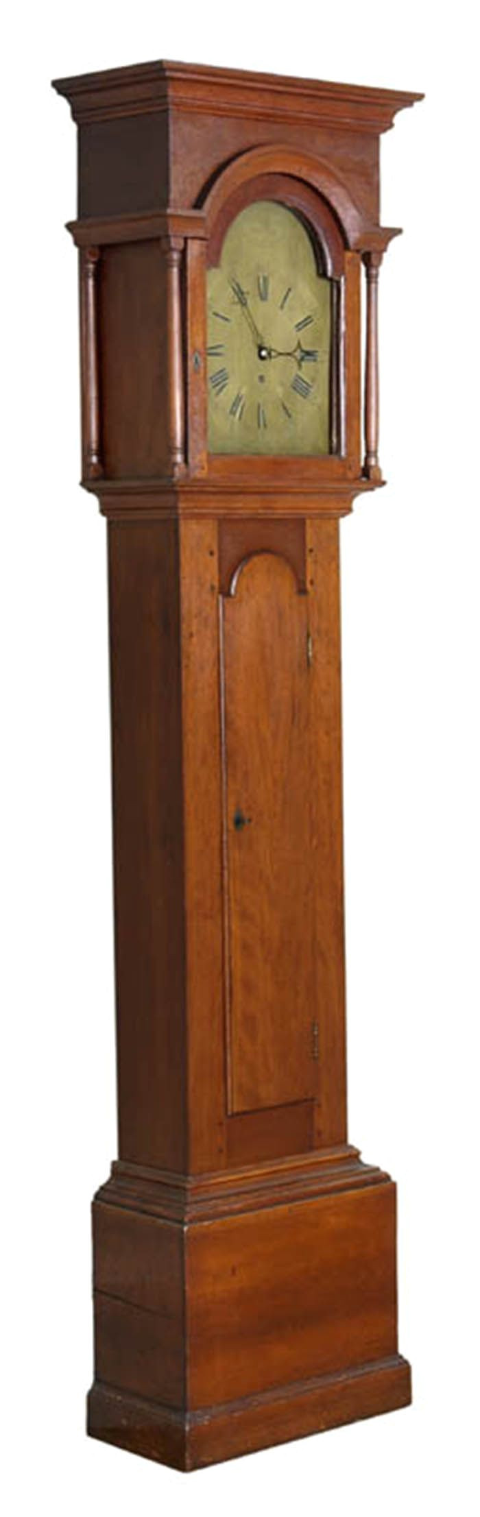 shaker tall clock cherry and birch case 8 day original varnish grandmother