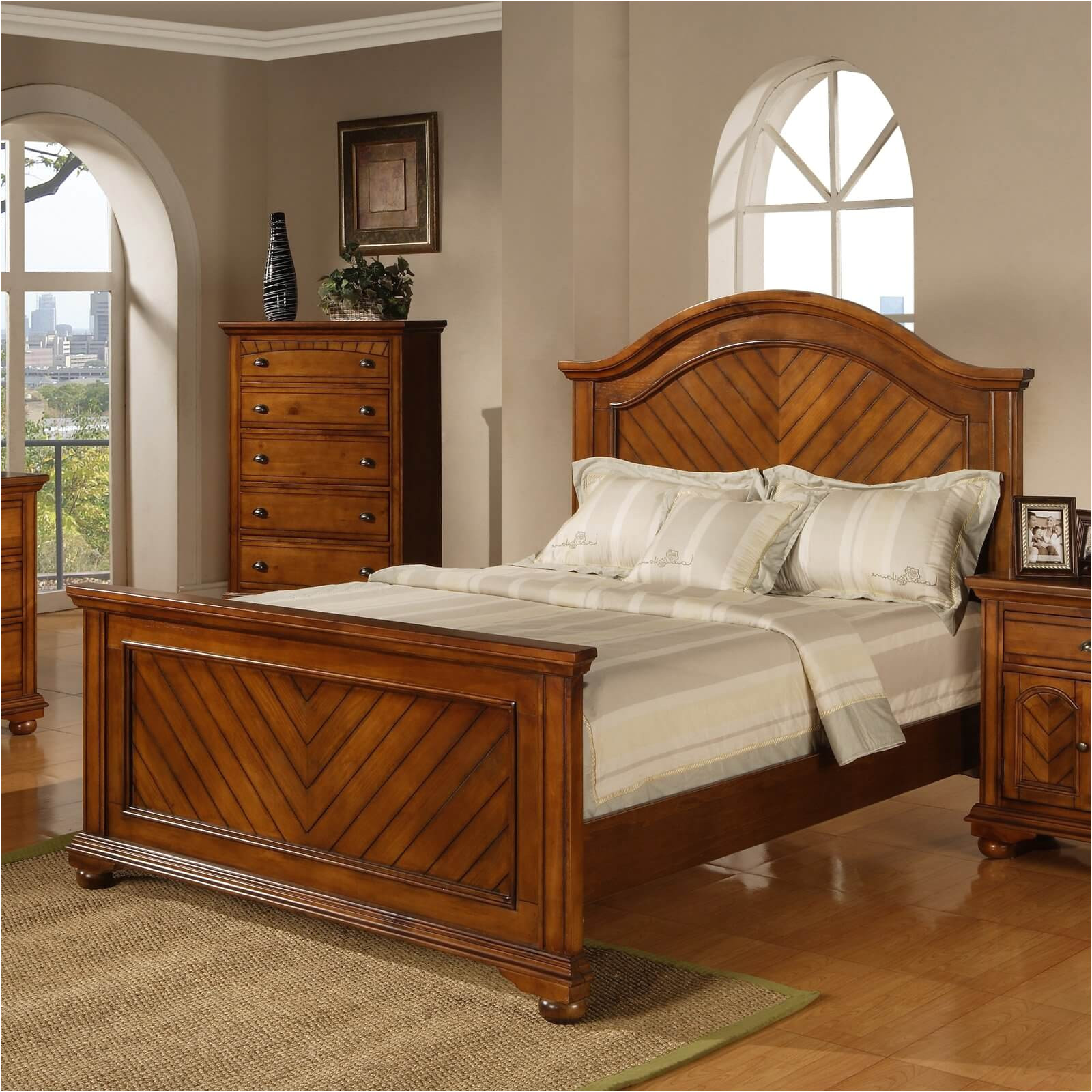 a panel bed consists of a headboard and footboard made from flat panels of wood
