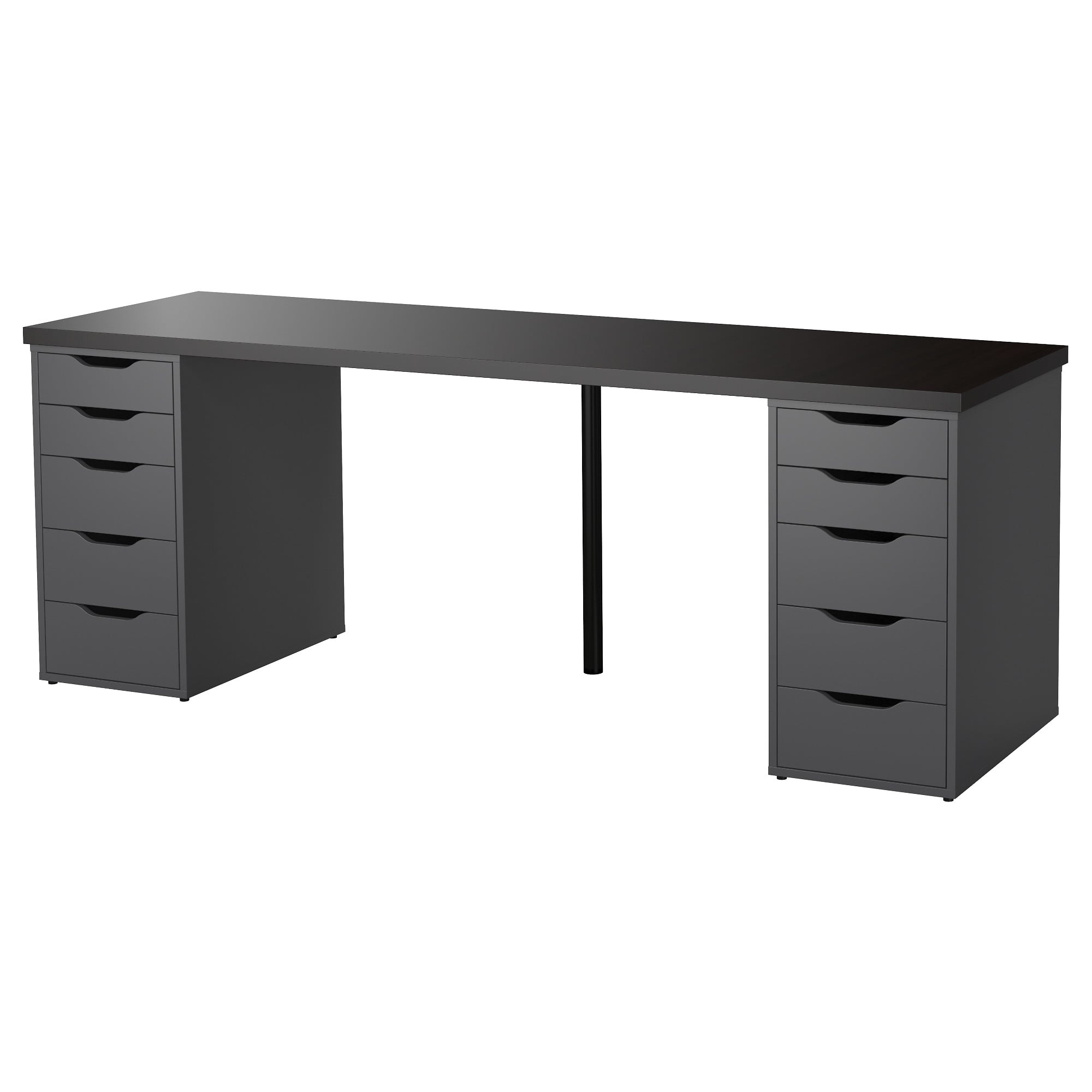 ikea alex linnmon table can be placed in the middle of a room because the