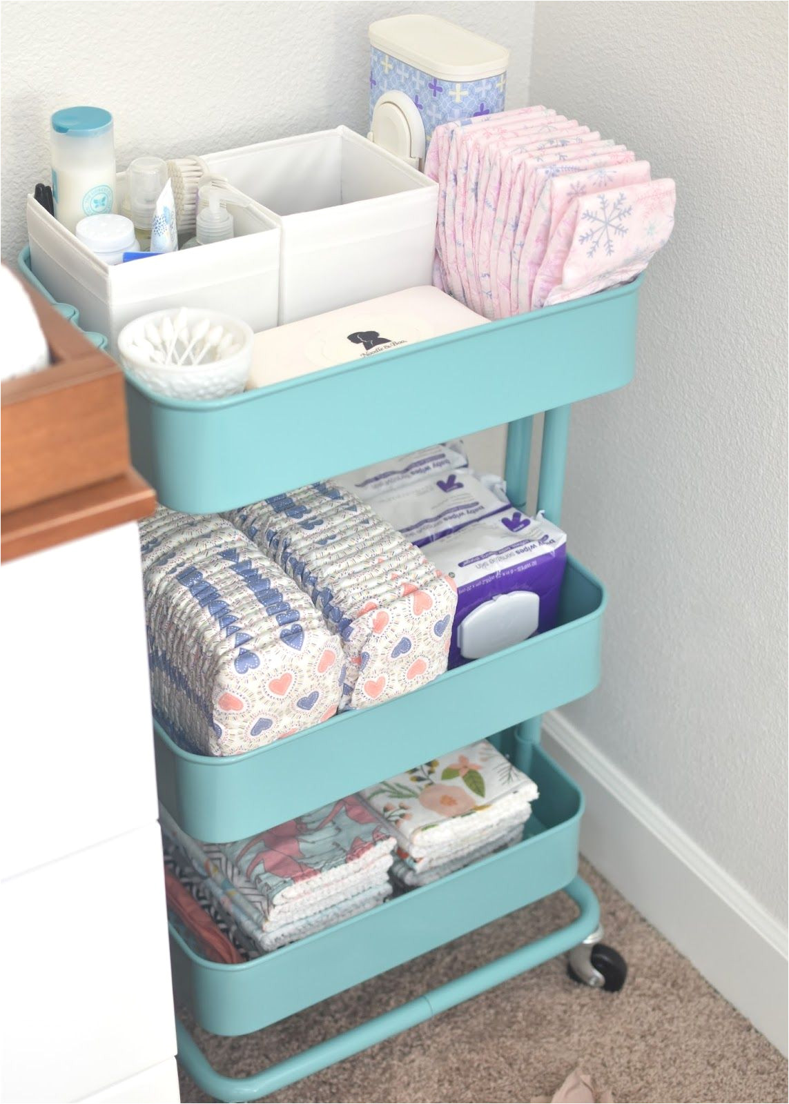 Rolling Cart with Drawers Ikea Convert An Ikea Rolling Cart to Changing Station Storage for Diapers