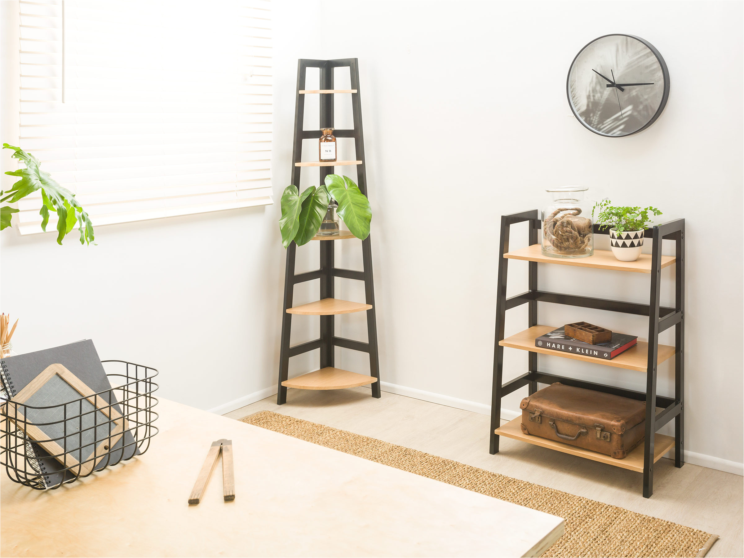 New Room Essentials 5 Shelf Bookcase with Simple Decor