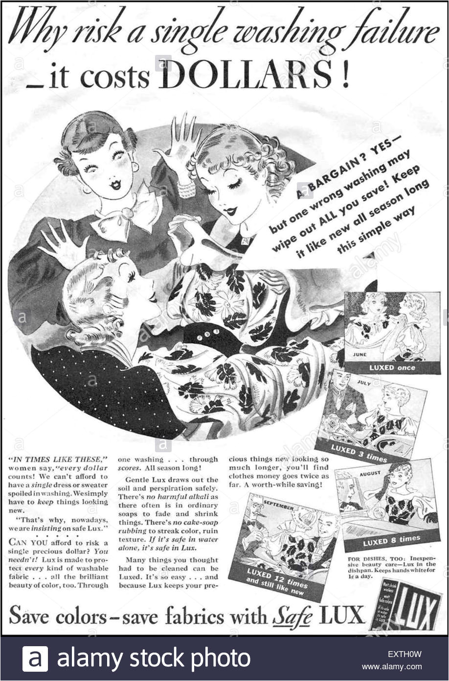 1930s usa lux magazine advert stock image