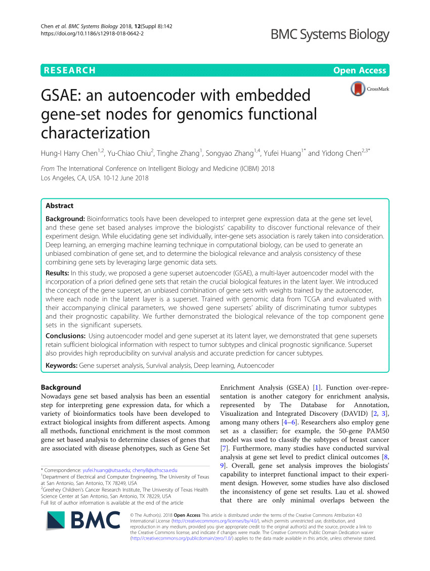 pdf gsae an autoencoder with embedded gene set nodes for genomics functional characterization