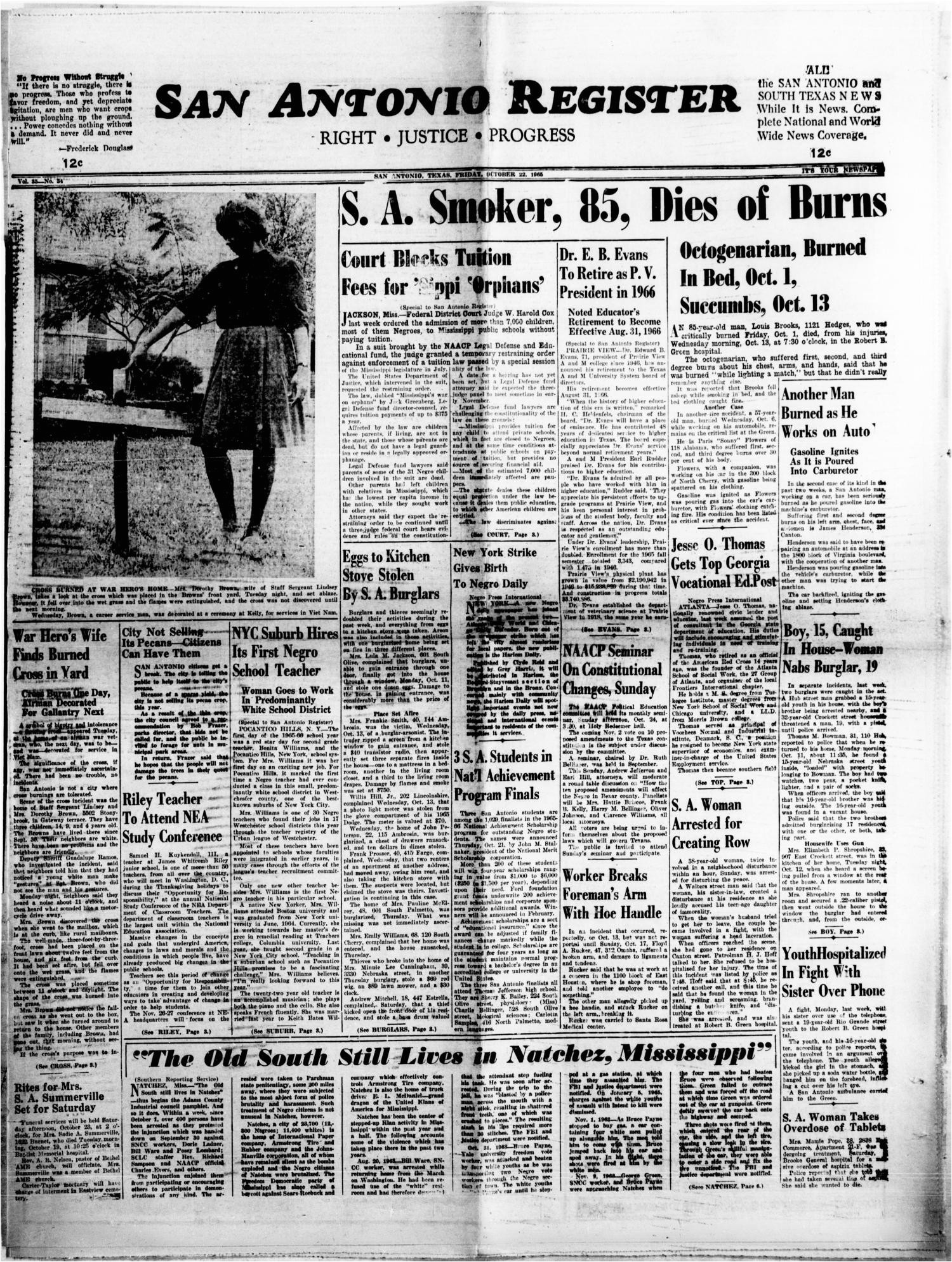 san antonio register san antonio tex vol 35 no 34 ed 1 friday october 22 1965 page 1 of 8 the portal to texas history