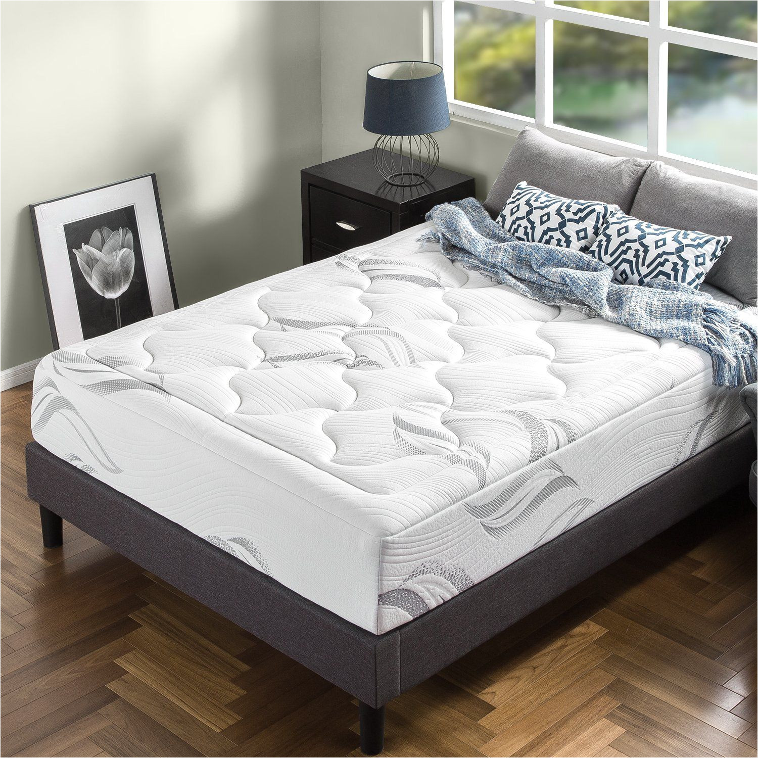 zinus memory foam 12 inch premium ultra plush cloud like mattress queen image for more details