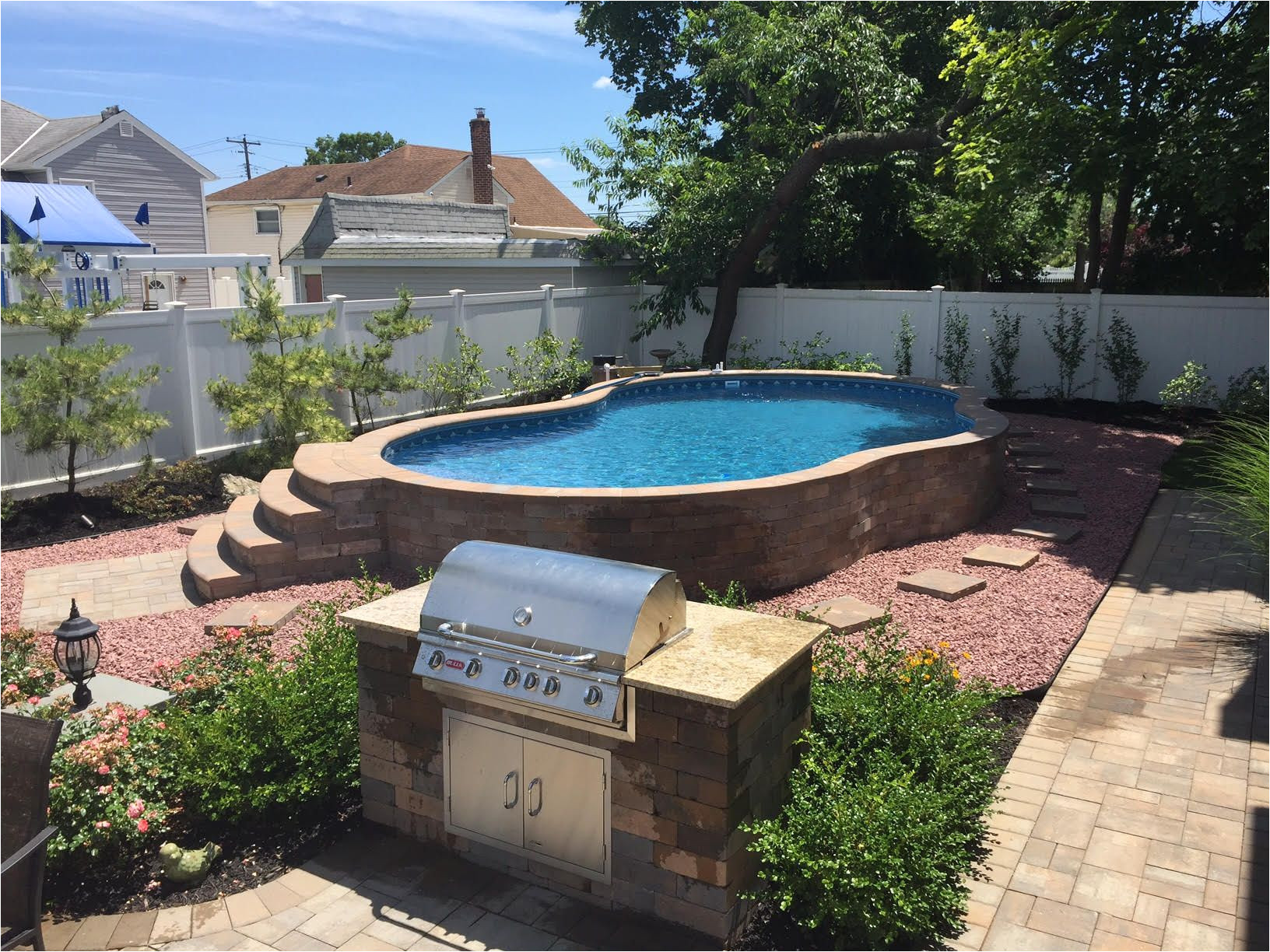 radiant semi inground with pavers and radiant inside step