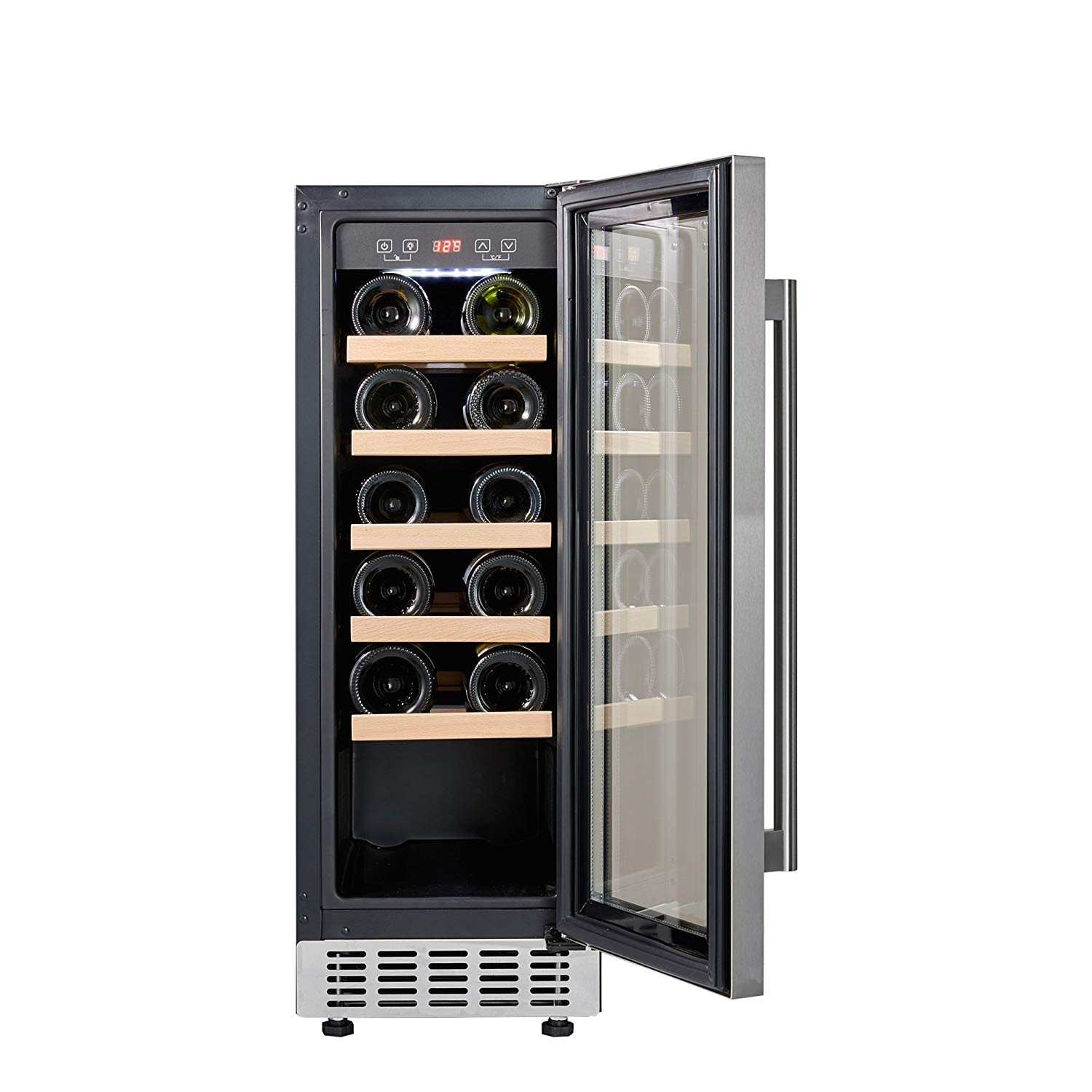 cookology cwc300ss 30cm wine cooler in stainless steel 20 bottle capacity freestanding undercounter fridge amazon co uk large appliances