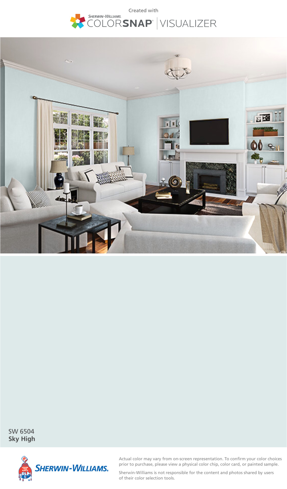 i found this color with colorsnapa visualizer for iphone by sherwin williams sky high sw 6504
