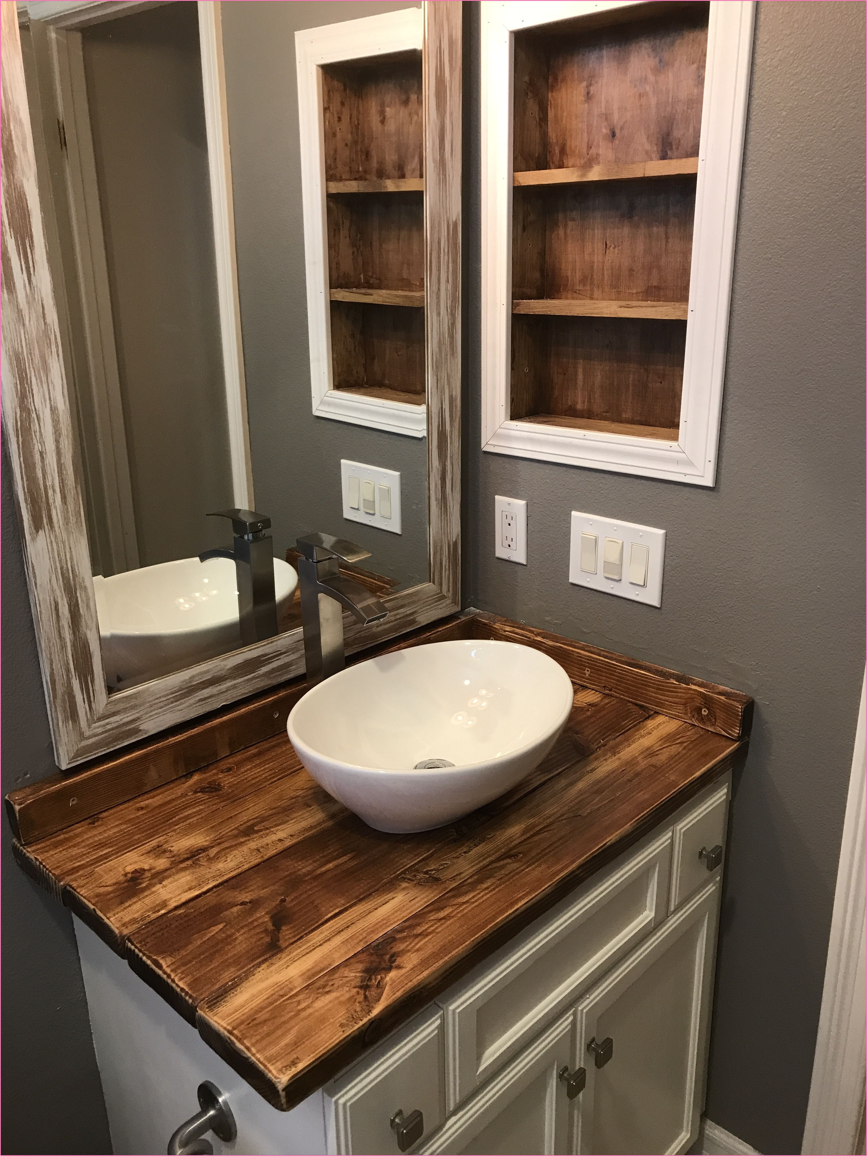 diy rustic wood countertop and vessel sink bathroom makeover bathroom rustic 36 inspirational shiplap in bathroom moisture