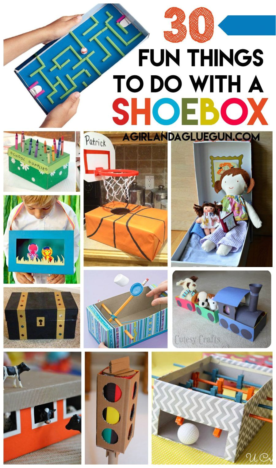 30 fun things for kids to do with a shoe box